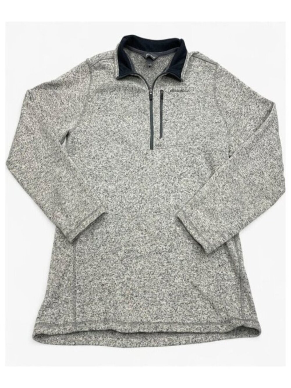 Eddie Bauer Gray 1/4 Zip Fleece Pullover Sweater Men's Large Tall LT